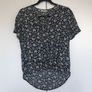 Woven Wrap Front Top